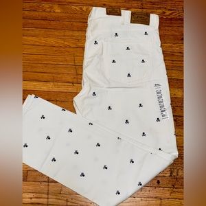 Polo Ralph Lauren Hampton Jeans Relaxed Straight Skull & Bones All Ovr 42x36 NWT